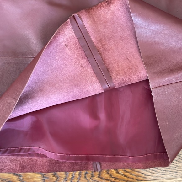 For Joseph 100% Leather burgundy/wine Midi Skirt - Picture 3 of 8